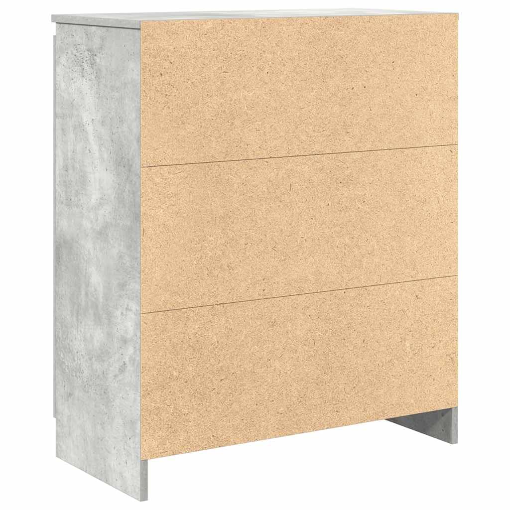 Credenza con 4 cassetti, grigio cemento, 71 x 35 x 84 cm