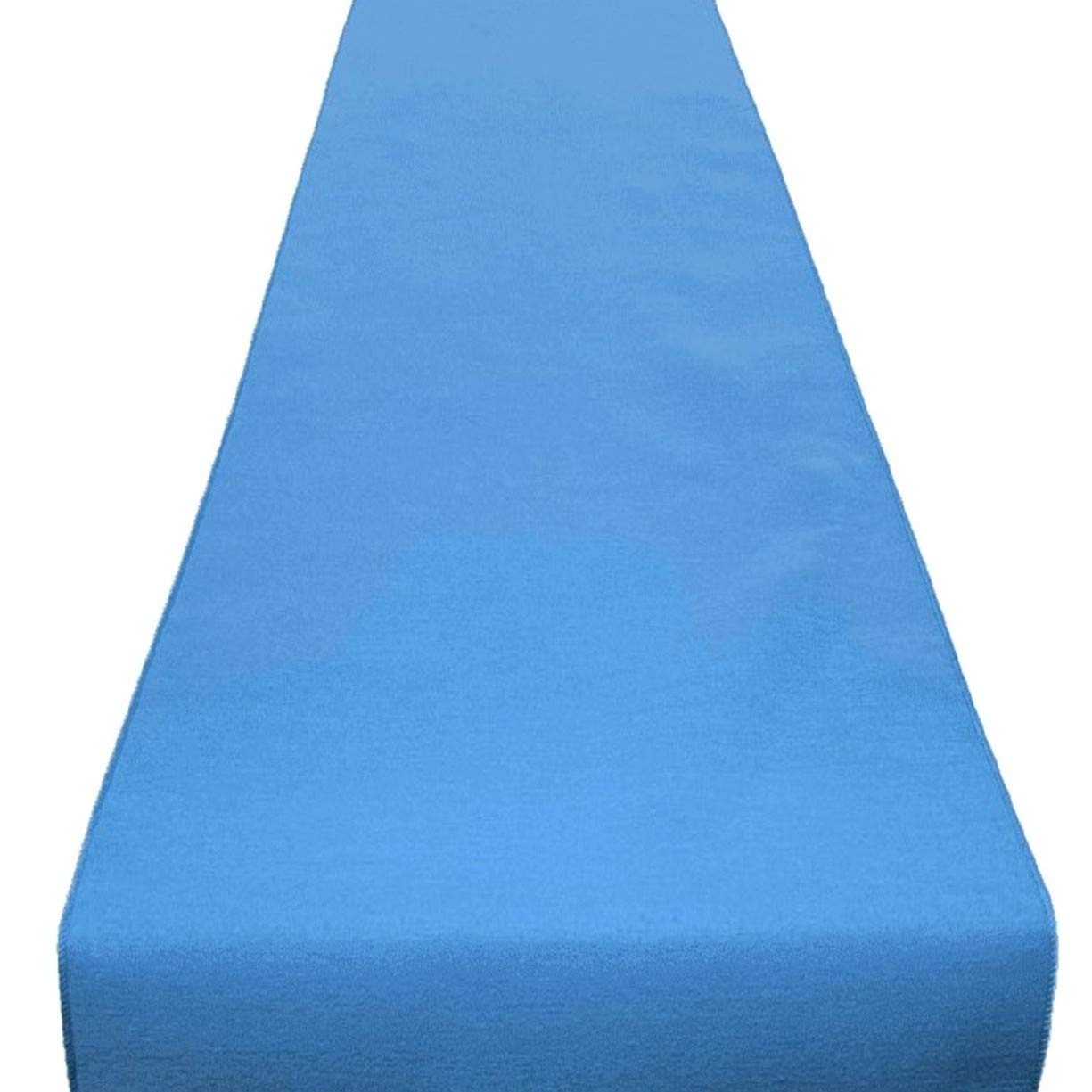 Chemin de table doux au toucher coton bleu moyen pour ambiance chaleureuse