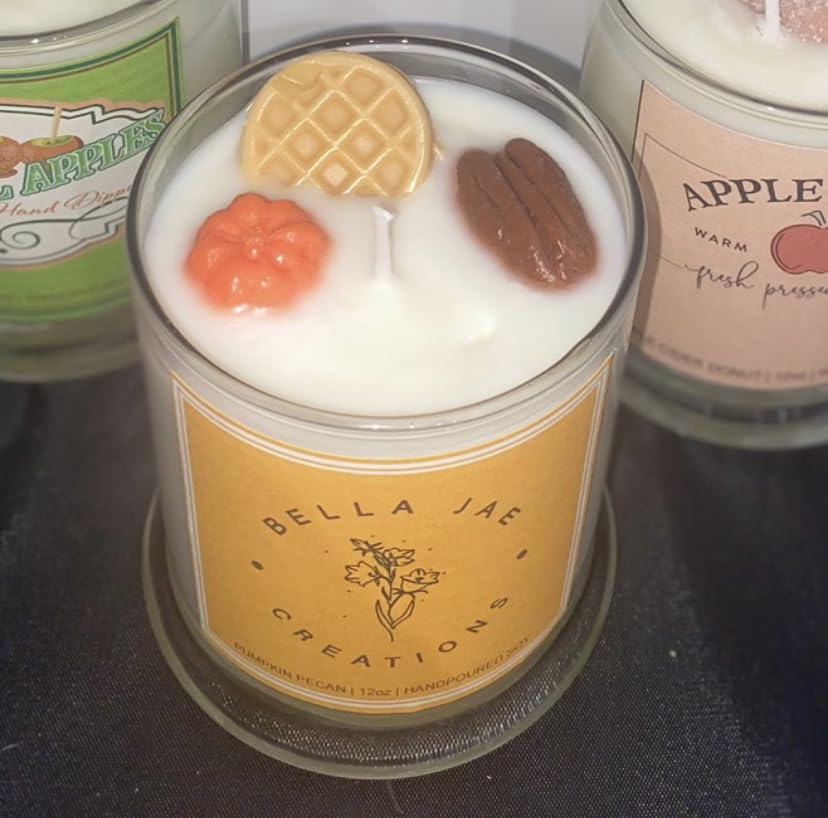 Miniatura 2 de Pumpkin Pecan Waffle Scented 12oz Soy Candle Fall Festive Holiday