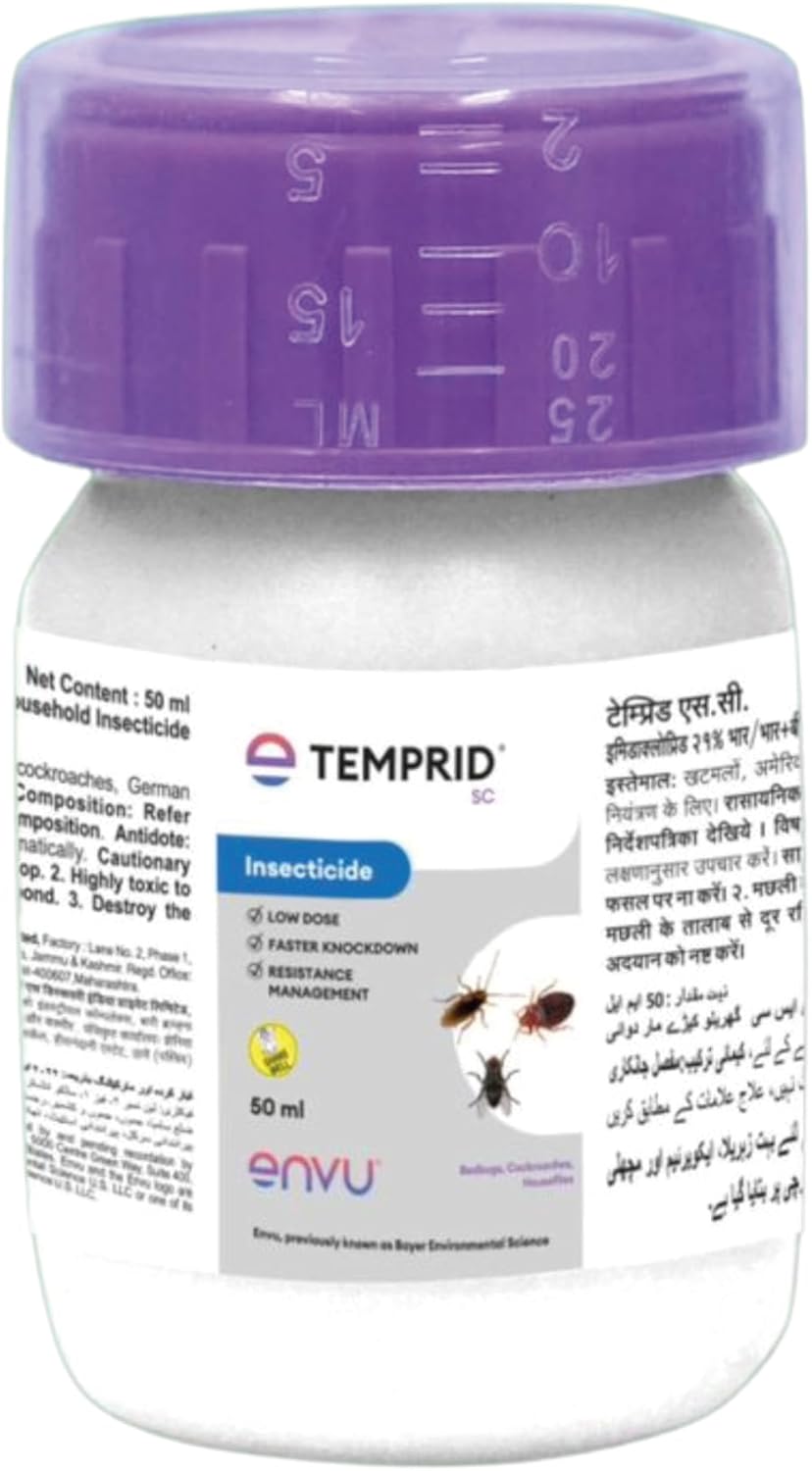 TEMPRID For Cockroach&Bed Bug Control-50 Ml|No Smell|No Kerosene Required|Mix Only With Water,Pack Of 1,Liquid