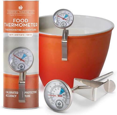 Termómetro para alimentos de cocina | Funda protectora | Carne BBQ Aves Lácteos y conservas | Calibrado