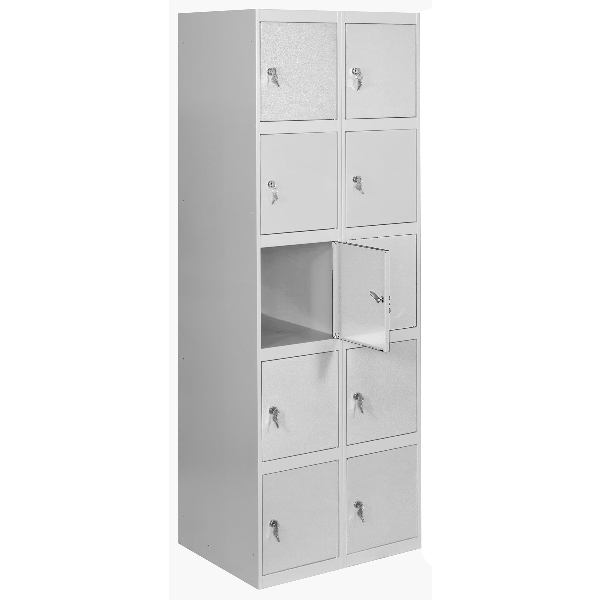 Simon Rack Taquilla Vestuario 5 Puertas 1800x600x500 mm - Simonlocker | 2 Módulos, Incluye 2 Llaves, Gris, Pintura anticorrosión