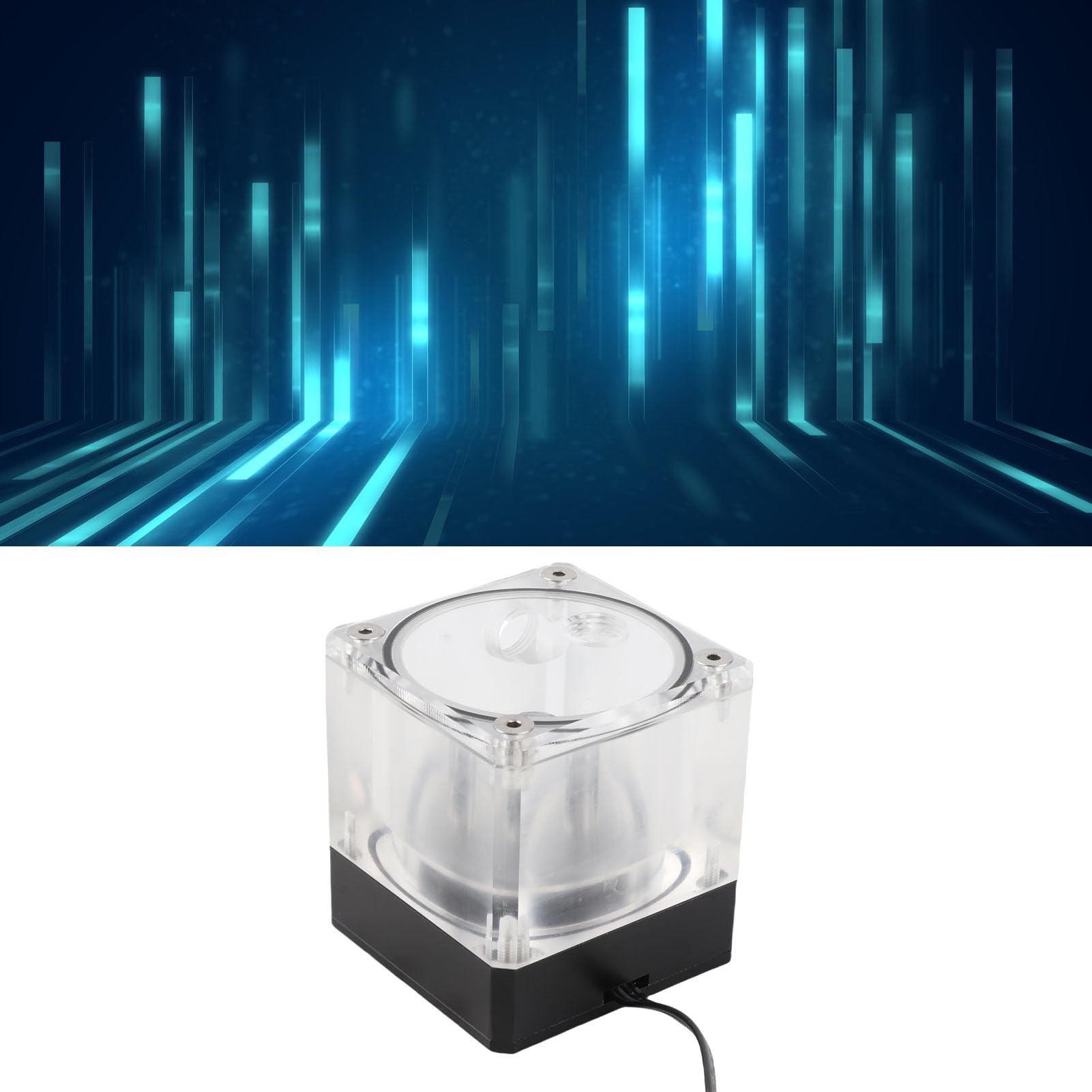 PUB - Pompa 'acqua per computer M4YT, kit di raffreddamento ad acqua per PC, robusto dispositivo di raffreddamento 'acqua da 7 cm con indicatore di flusso per CPU, armatura in