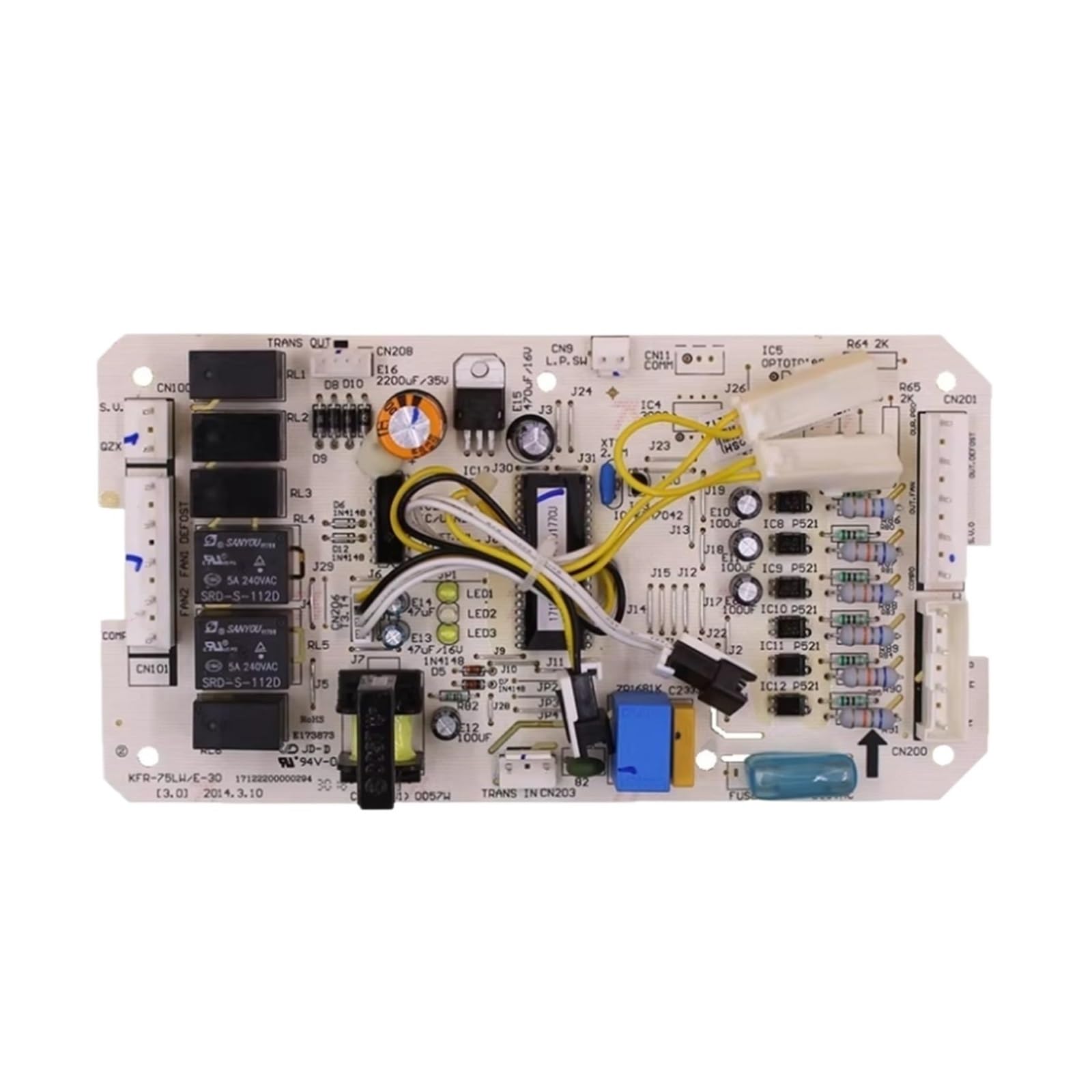 ，Compatible For Midea， ceiling-mounted air conditioner outdoor unit motherboard for KFR-75LW/E-30 and KFR-120W/S-590 models(NEW MODEL A)
