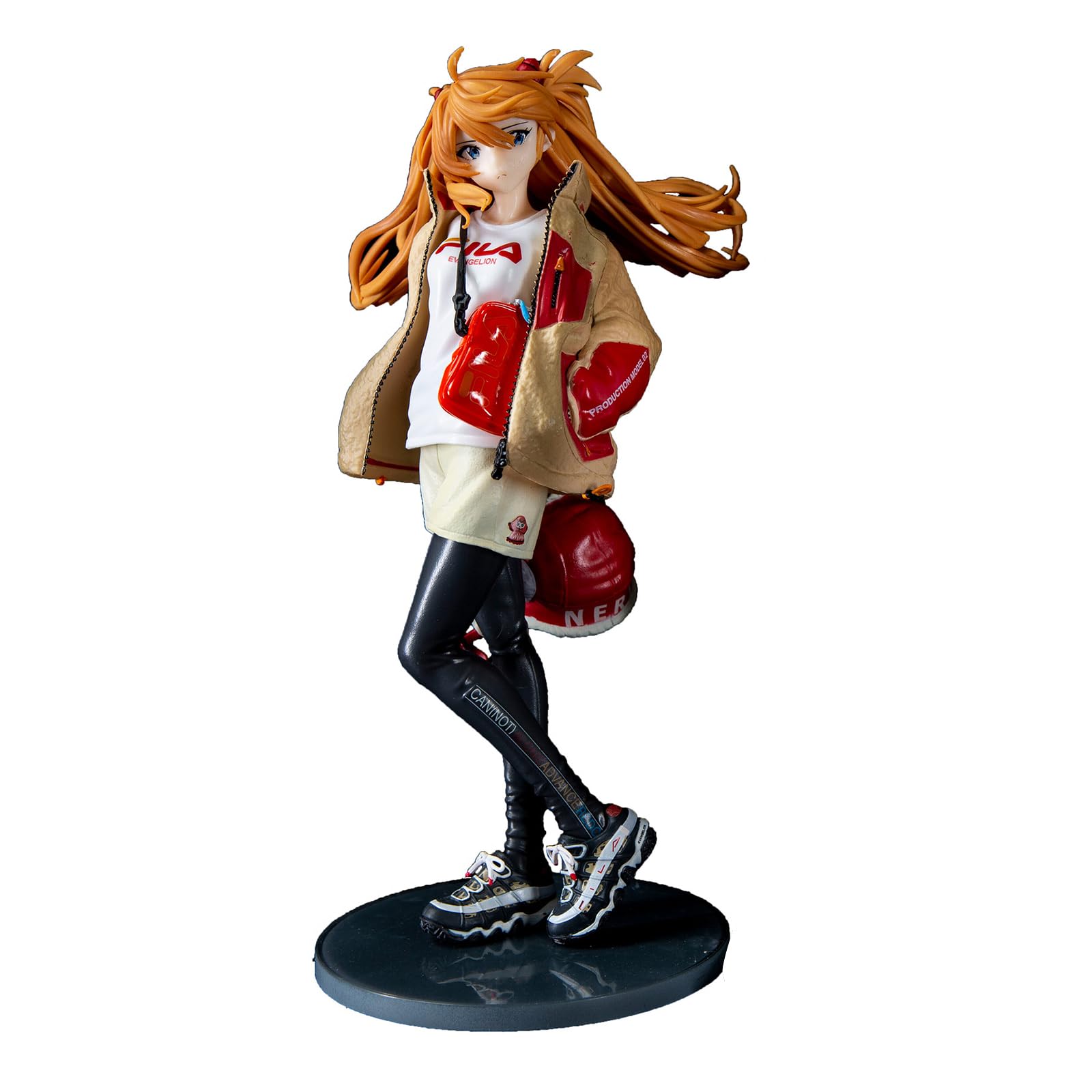 Asuka Langley Soryu PVC Figures Impact Anime Statues Figure Casual Clothes Beauty Girl Action Figures Collection Model Decoration Best Gift Toys (A)