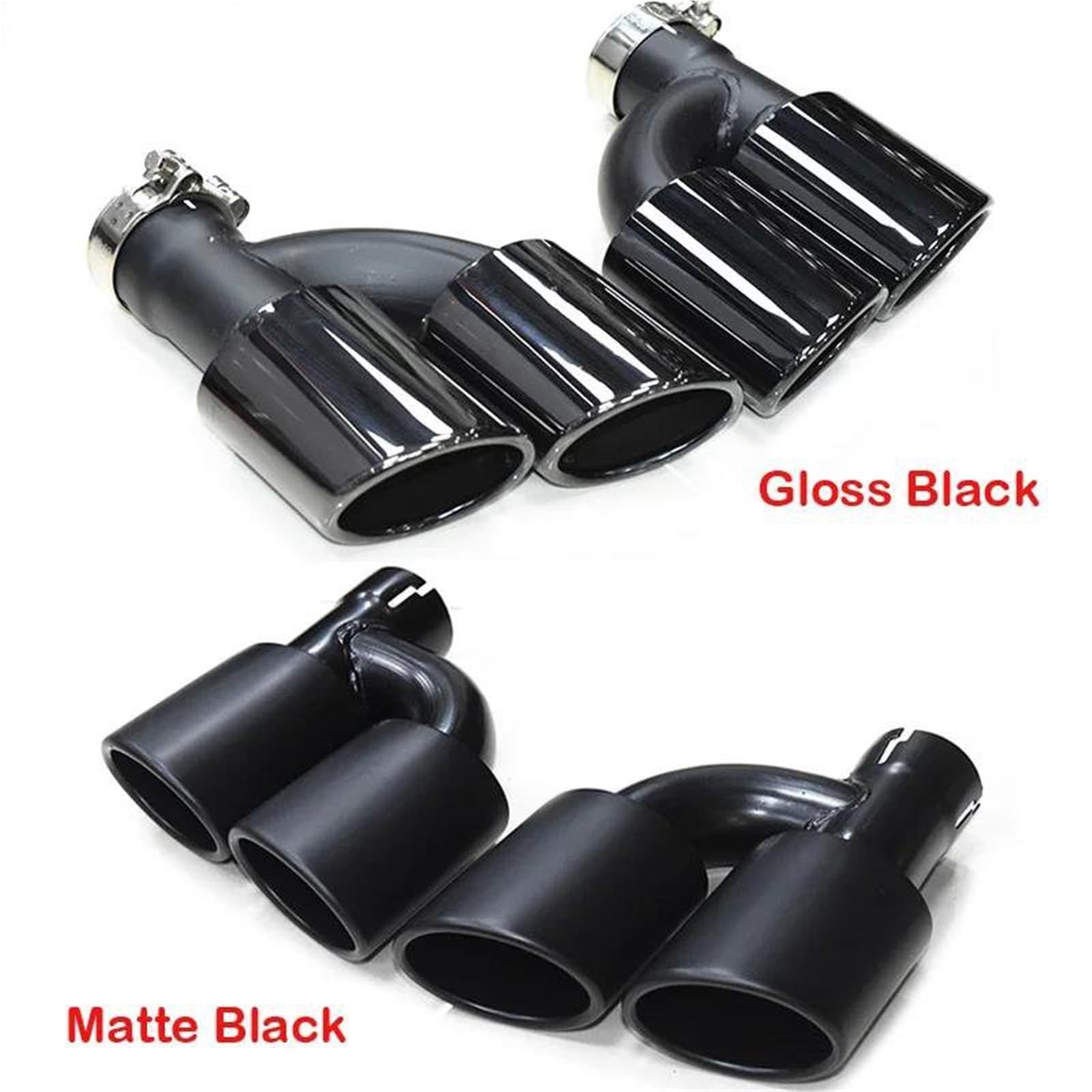 Dla Audi A4 A5 A6 A7 Upgrade S4 S5 S6 S7 Tłumik Ze Stali Nierdzewnej Układ Wydechowy 1 Para Cztery Wyloty Rur Wydechowych Akcesoria Samochodowe(Matte Black)