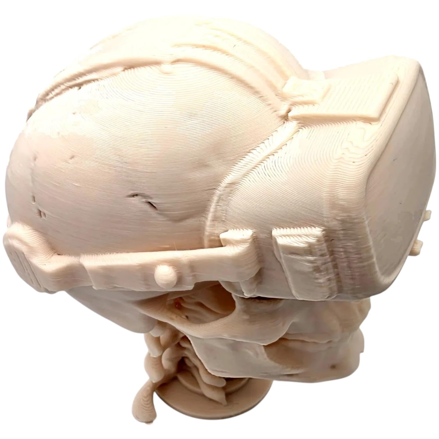 VR Skull Sculpture – Virtual Reality Headset Skull Art for Tech Decor, Gamer Room, Futurist or Cyberpunk Display – 3D Printed in Canada