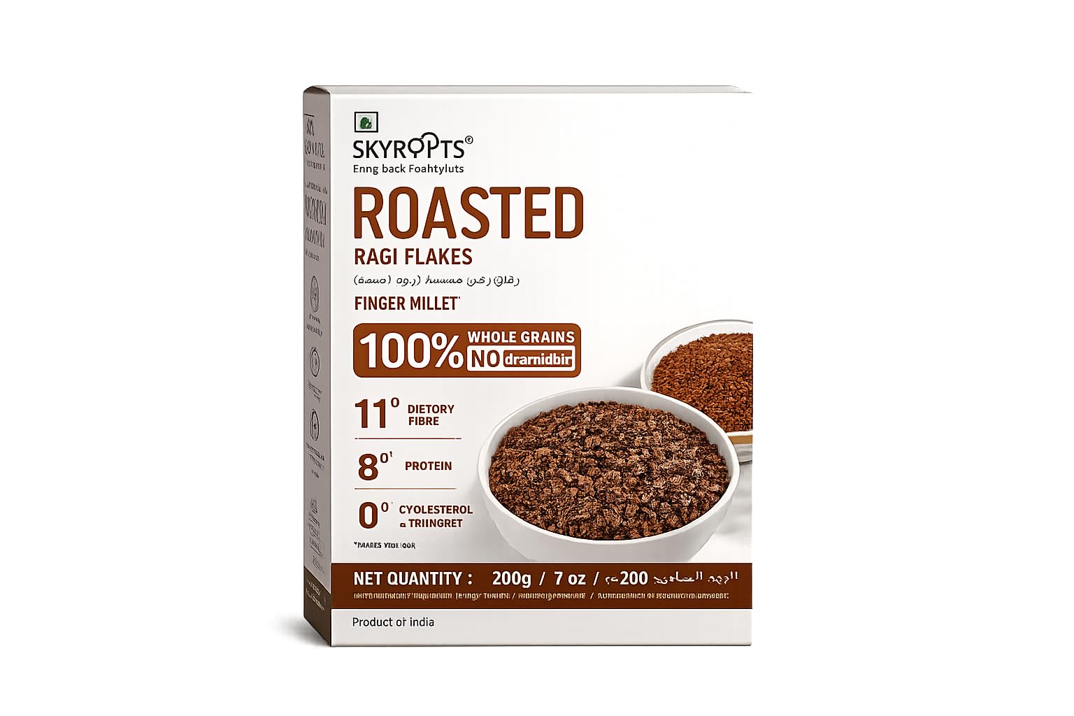 SkyRoots Roasted Ragi Flakes-200gm (Pack of 1)| High-Protein, Naturlly Gluten-Free Millet Cereal | No Sugar, No Preservatives | Healthy Breakfast for Men, Women & Kids-picture-11