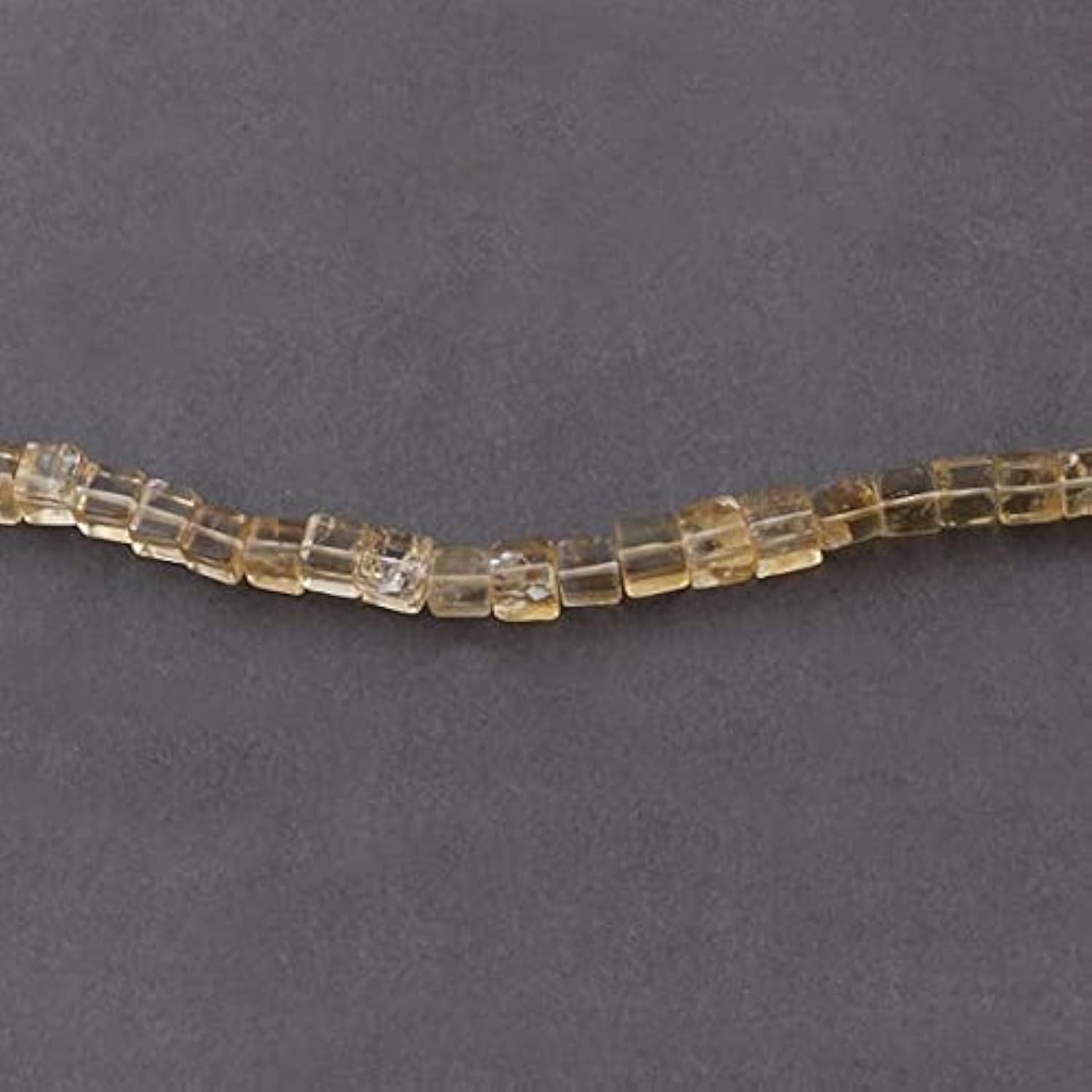 Citrine briolettes cube lisse de 6mm pour création de bijoux LKBEADS fil de 21cm SB240