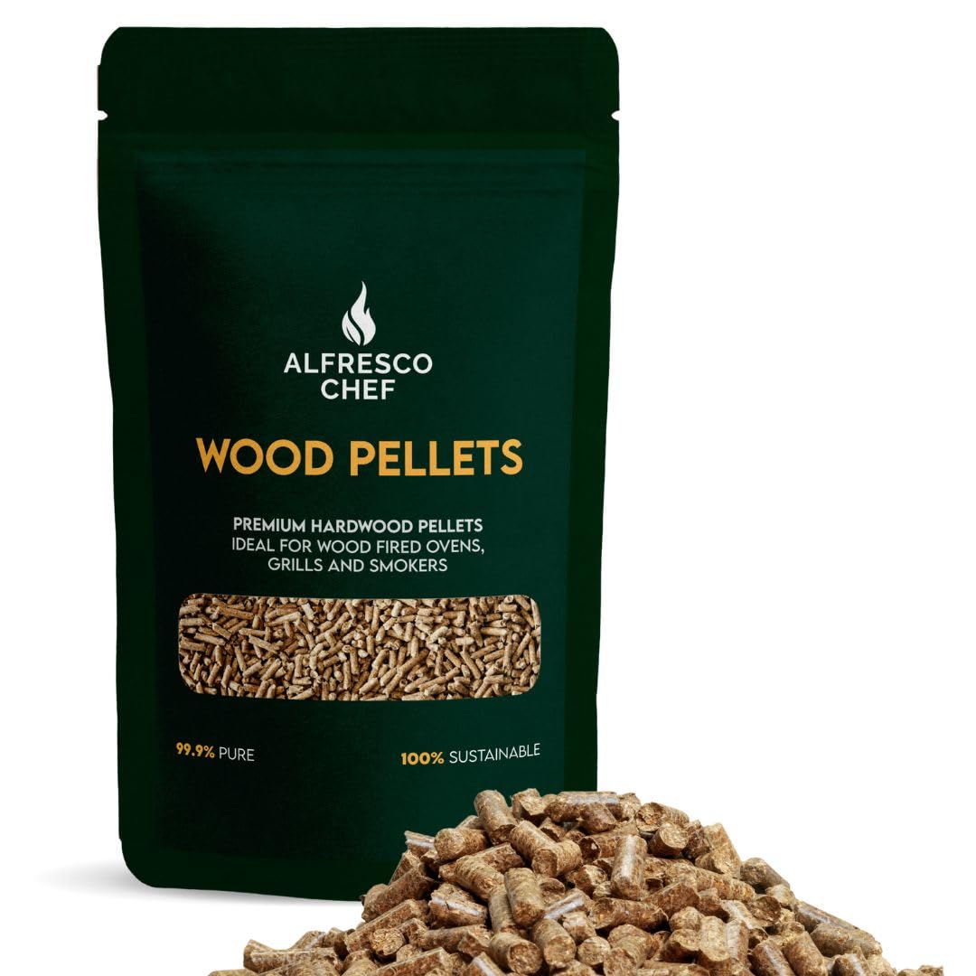 Alfresco Chef Brown Pizza Oven Wood Pellets | 100% Pure Hardwood Bbq Pellets | Natural Flavours | 3Kg Acacia Flavor