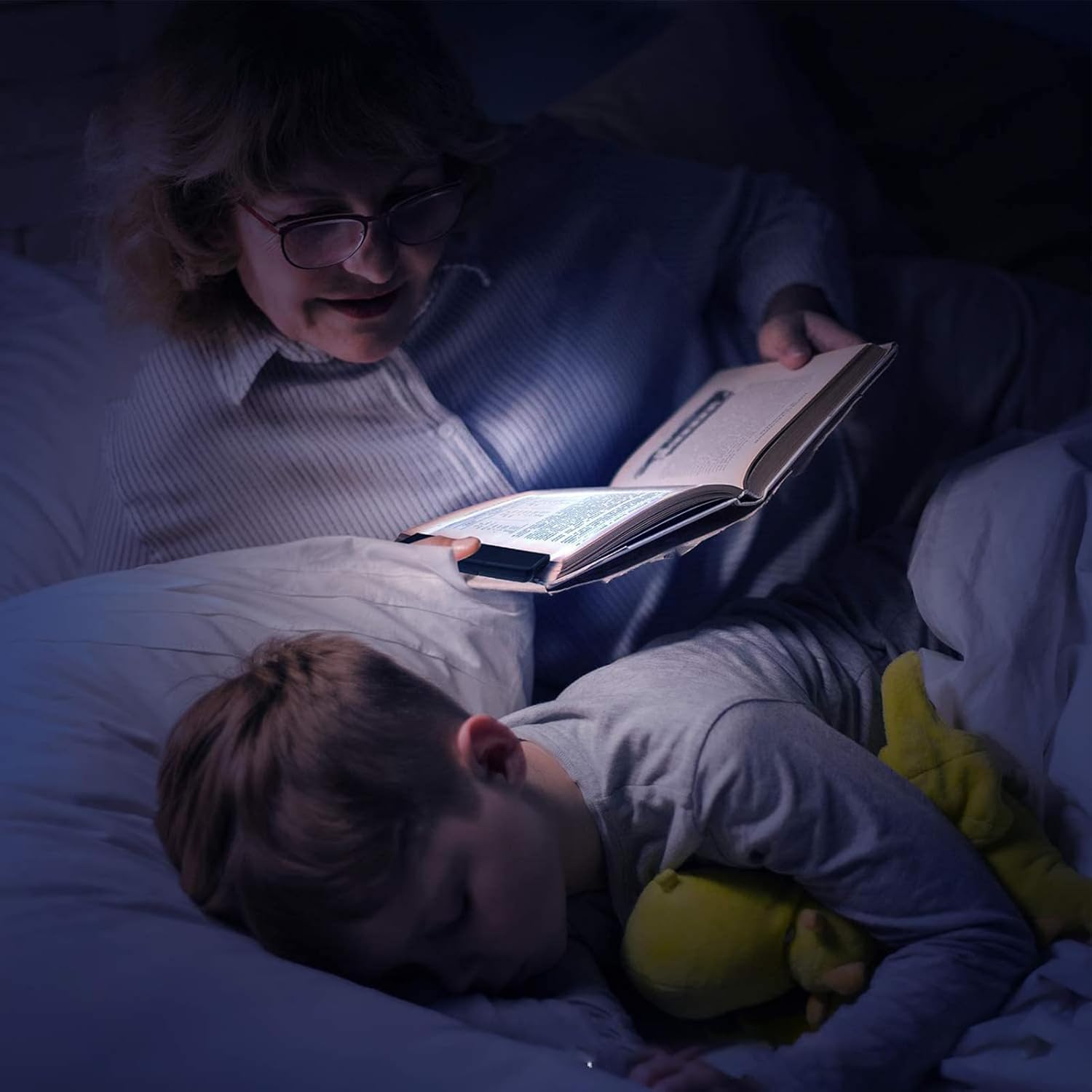 Book Reading Light, Detachable Clip, 17x14.3x1.5cm, Flat Book Light LED, Portable Page Lamp, Eye Comfort Technology, for Bedroom Reading Study Desk Travel Use