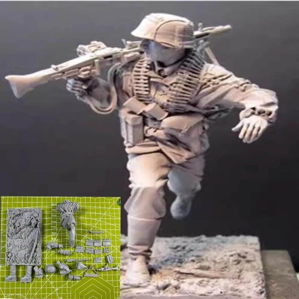 1/16 Normandy Frontline Soldier Resin Figure Kit, Unassembled and Unpainted