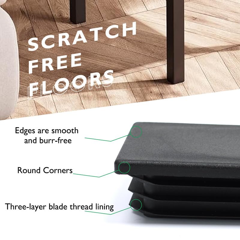 Capuchons carrés 50 mm EASYEAH pour pieds de meubles d'extérieur et table - 4