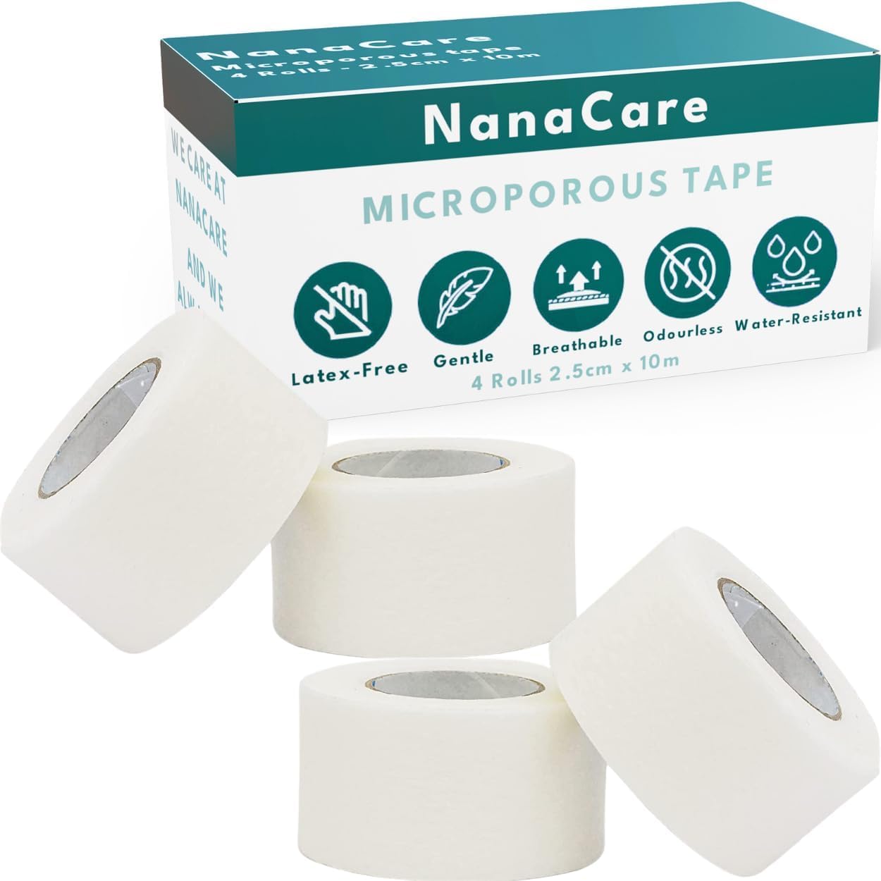 NanaCare Microporous Surgical Tape 1 inch x 11yd +10pc