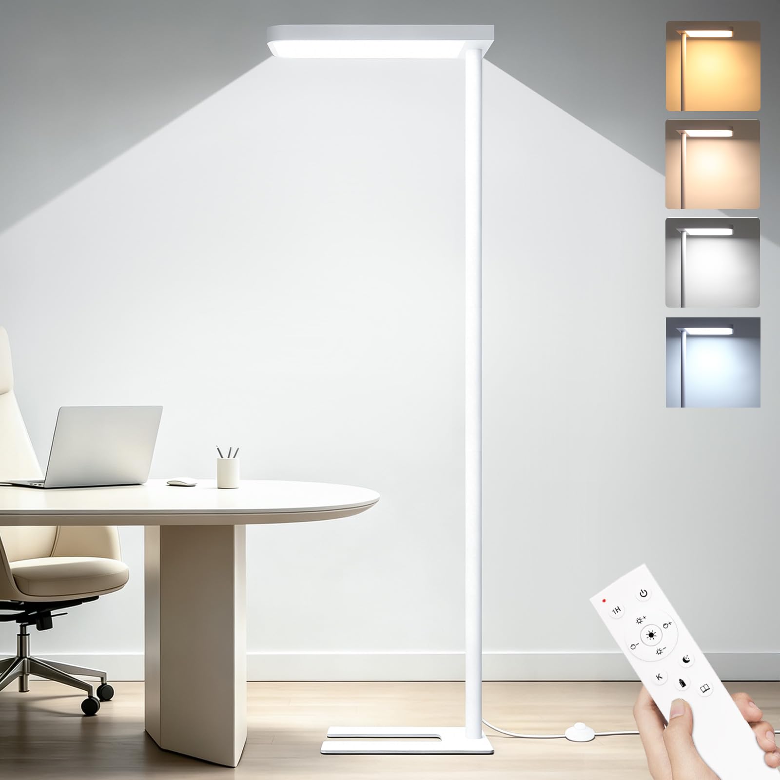 Photo 1 of 10000LM LED Floor Lamp with Remote, 72.2" Dimmable Eye-Care Reading Light