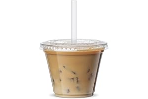9oz Clear Plastic Cups with Lids - 100 Count