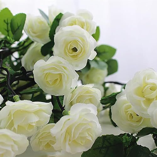 Miniatura 6 de 10 guirnaldas de rosas falsas, 7.5 pies, flores artificiales de vid para colgar en la mesa, boda, telón de fondo, arco, pared, fiesta, manto,