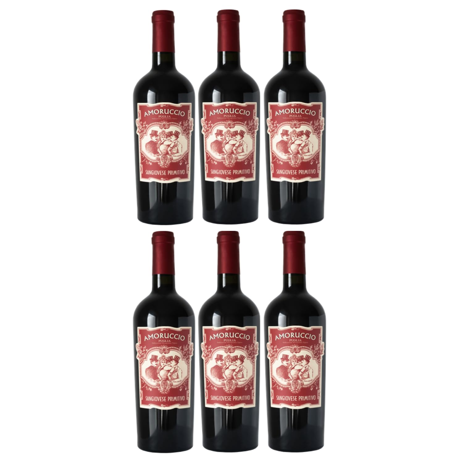 Rocca - Amoruccio Sangiovese-Primitivo Puglia IGT Rotwein Italien rot trocken inkl. FeinWert E-Book (6 x 0,75l)