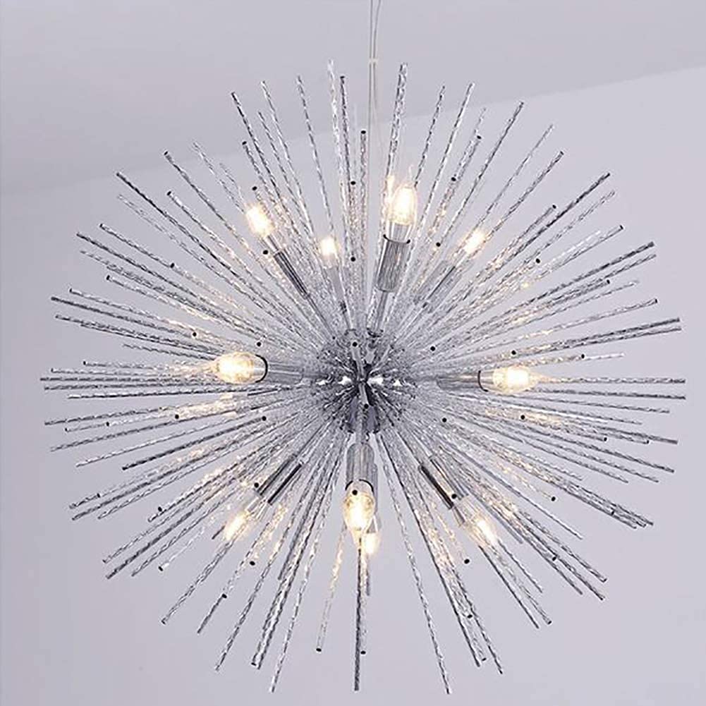 Lámparas Colgantes de Acero Inoxidable y Cristal, lámpara de araña Sputnik de Fuegos Artificiales para Dormitorio, lámpara de Techo de Cristal con diseño de Fuegos Artificiales, grifos domés