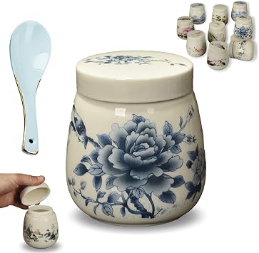 Coddled Egg Cups, Coddle Egg Coddler Cups with Lids, 2026 New Vintage Style Ceramic Egg Cooker, 220ml Chawanmushi Cups, Single or Double Egg Cooking with a Twistable Ceramic Lid D, 1PC