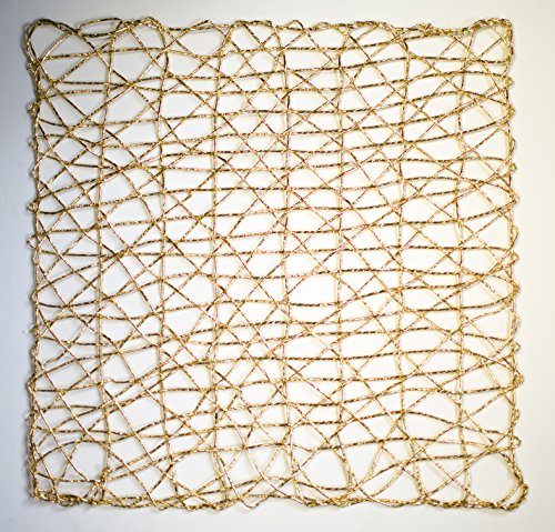 Holiday Decorative Woven Metallic Foil Shining Placemats for Kitchen Table Dinner, Party Holiday Event, Table Décor - Set of 4 (15