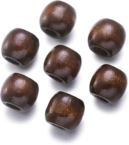 Miniatura 4 de Juego de 50 cuentas espaciadoras de madera natural sin terminar, sin plomo, 0.472in (0,47 pulgadas), bolas redondas de madera sueltas para