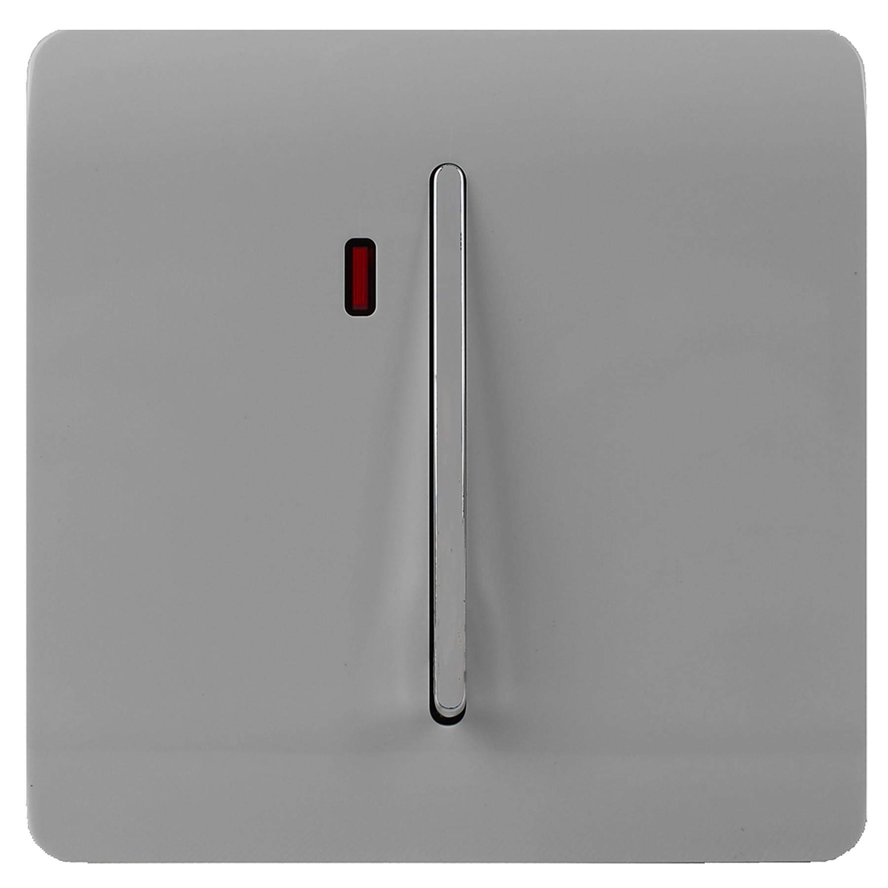 Trendi Switch Light Grey Screwless Artistic Modern Decorative Glossy Double Pole 45 A Cooker Switch Control Unit Inc Neon Indicator For Indoor Use In - Art-Whs2lg