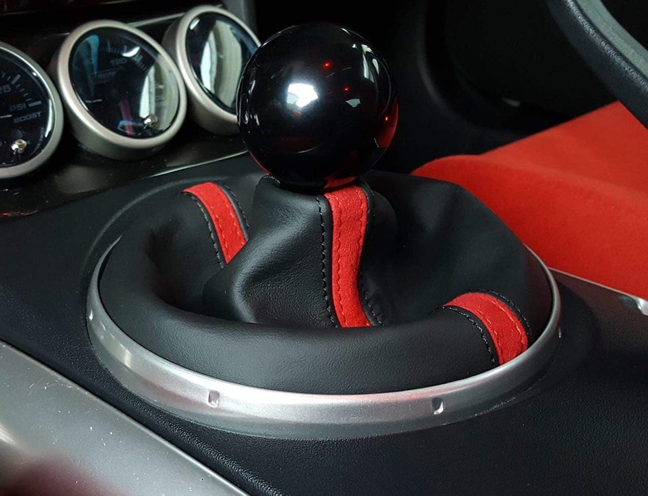 RedlineGoods Shift Boot Compatible with Mazda RX8 2003-12. Tailor Made - not Universal. Genuine top-Grade Italian Black Leather with Black Thread