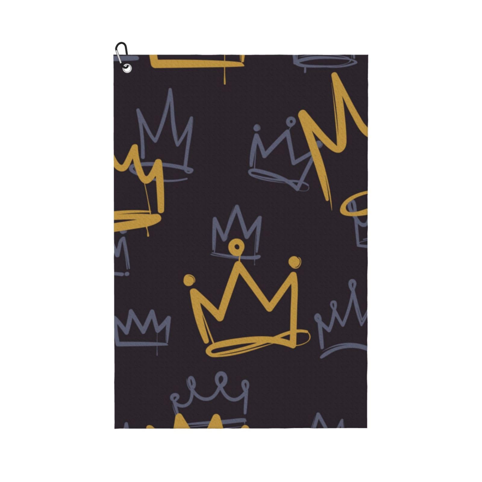 Hnnkloy Crown Doodle, 16x24 in Portable Waffle Golf Towels with Carabiner Clip for Golf Bag