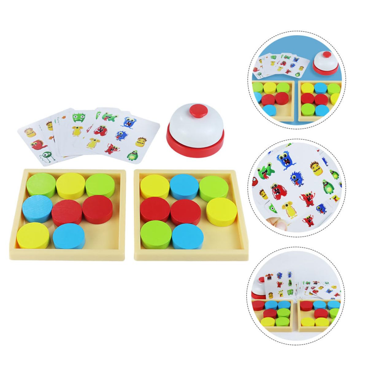 Alasum Juguete de Entrenamiento Lógico de Madera para Niños, sin Esquinas Afiladas ni Rebabas, Ligero Cartas para Juego en Grupo