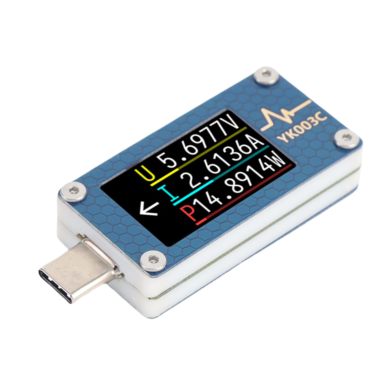 Socobeta Tester USB C Wszechstronny Multimetr Typu C Pomiar 0–24 V do łatwego Testowania Przesyłania Danych Kompaktowy 1 Jednostka