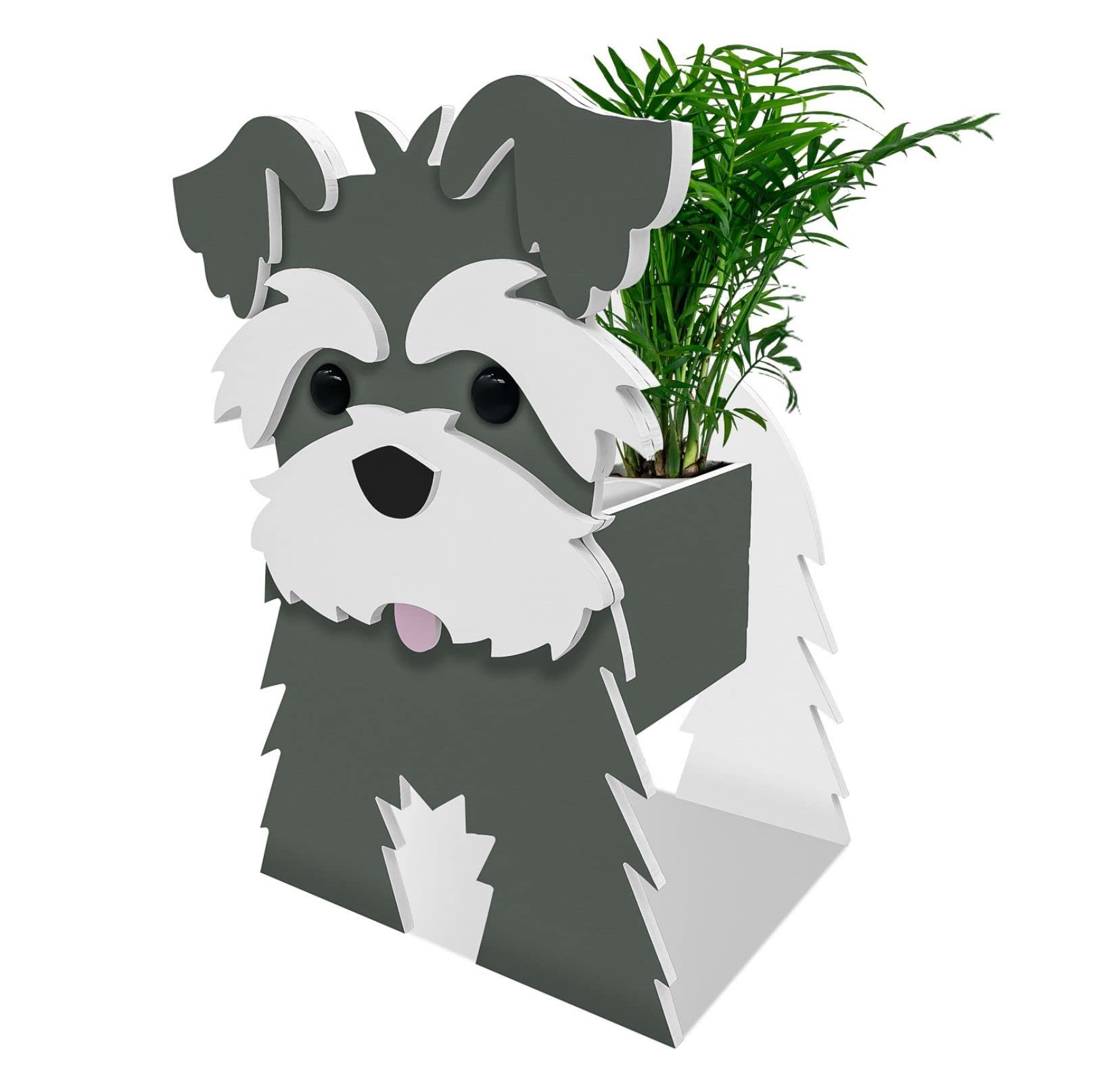 TTiiLoe Cute Dog Planter, Schnauzer Plant Pots, PVC Herb Garden Flower Pots, Dog Cartoon Shaped Plant Container Holder, Gifts for Pet Lovers, 43x25cm/16.92x9.84in — image 1