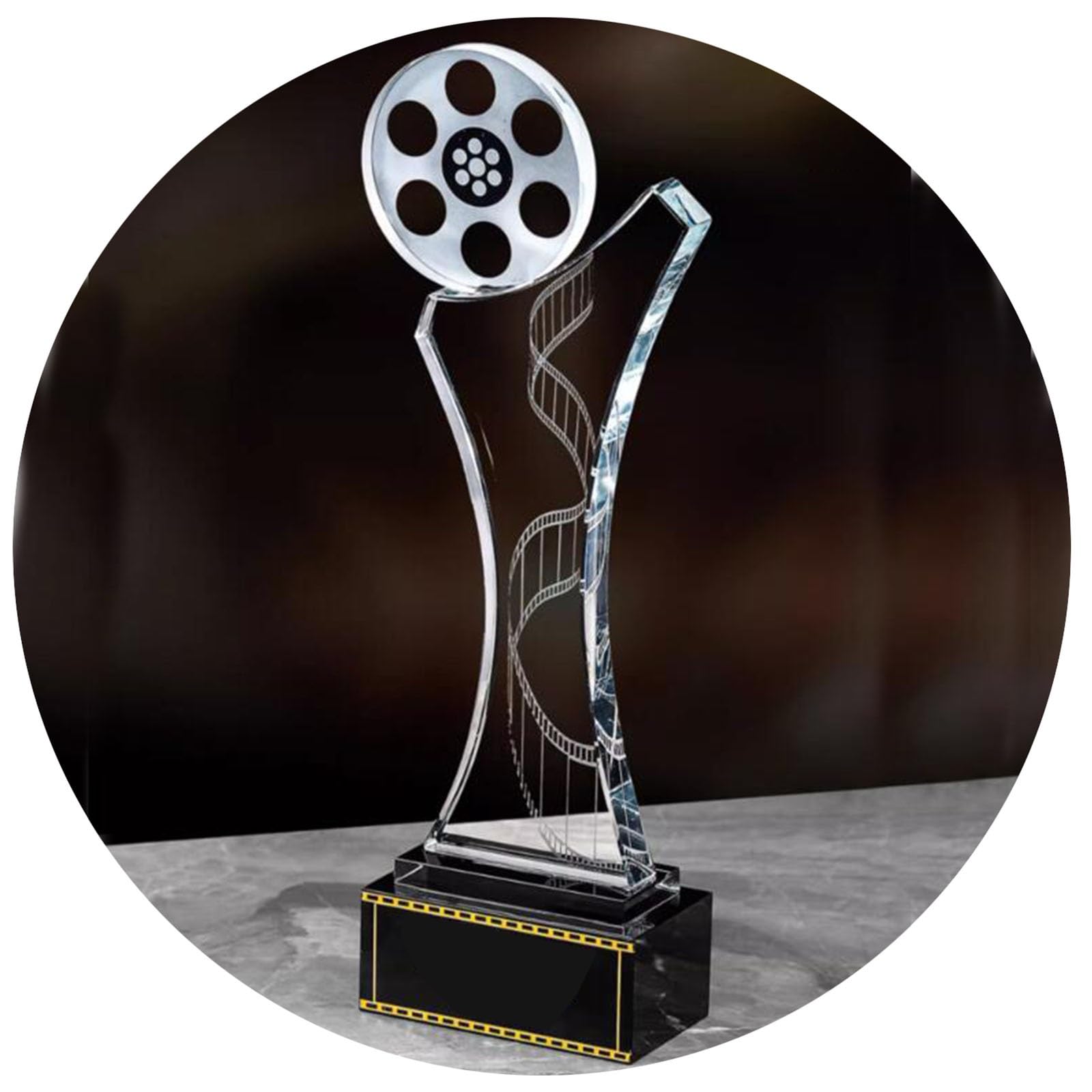 Trofeos, medallas y premios Medalla De Cristal Claro Trofeo De Adorno De Fotografía De Vídeo Corto. Trofeo Honorífico De Los Premios De Actor Y Director del Festival De Cine Recuerdos Grabados