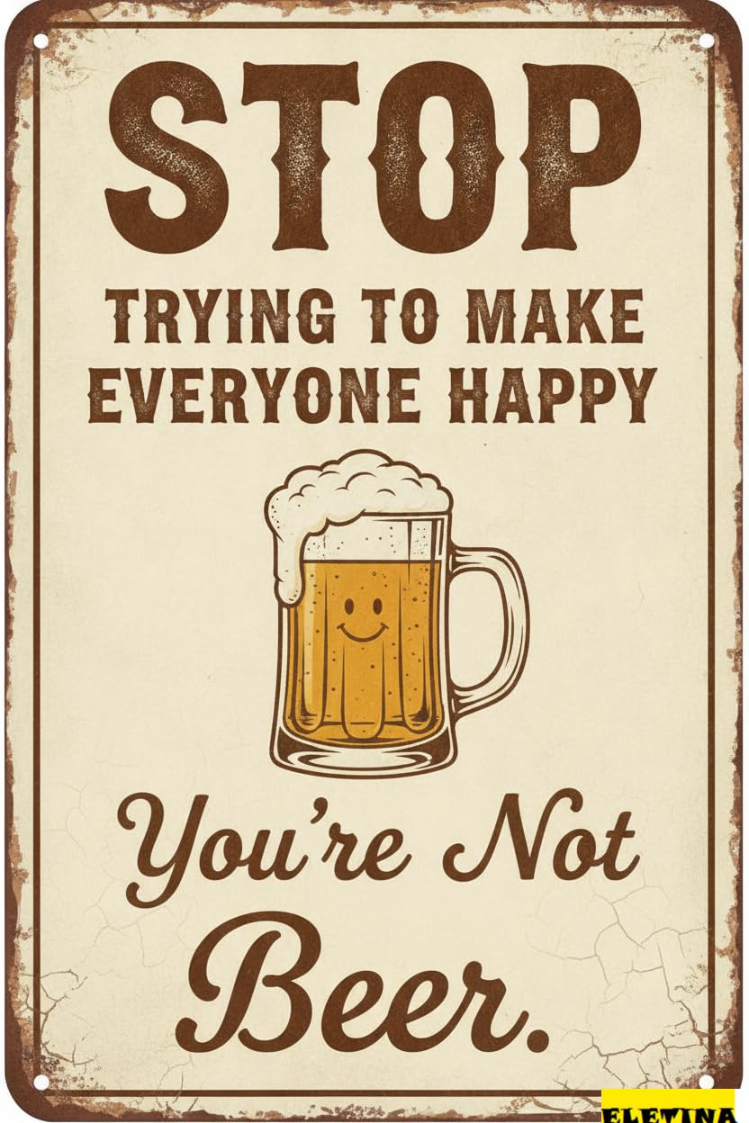 Personalized Sign for Man Cave Beer Tin Metal Poster Vintage Wall Decor, You Are Not Beer, Pub Restaurants Cafe Club Plaque Wall 8x12 Inch Private Property Decorative
