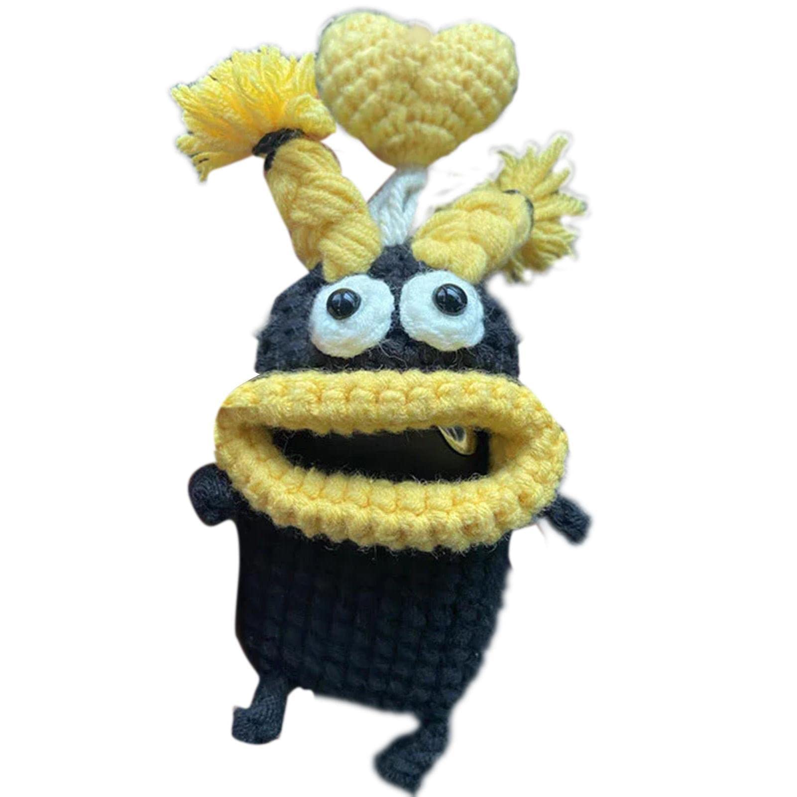 Cute Car Key Case | Cuddly Crochet Sausage Mouth Car Key Holder - Travel Safe Lock Bag For Sausage Mouth Vehicle Key Holder Keychain Handmade All-Around Protection Function