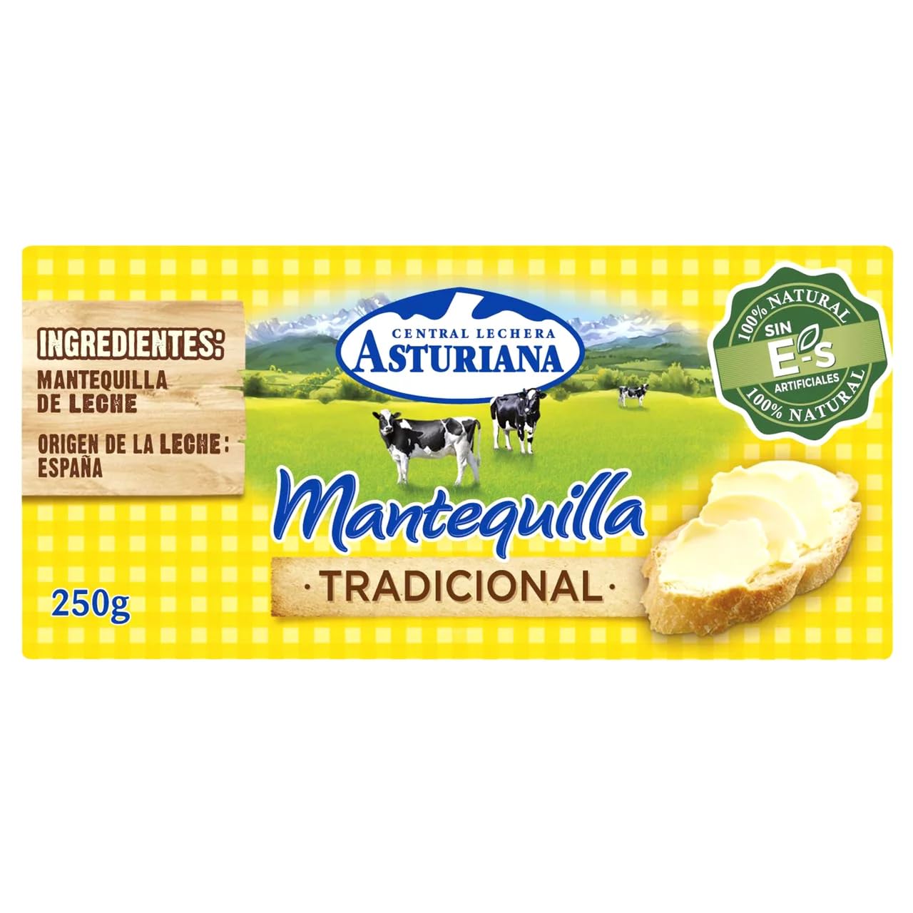 Mantequilla Central Lechera Asturiana en Pastilla 250g Tradicional Sin Lactosa