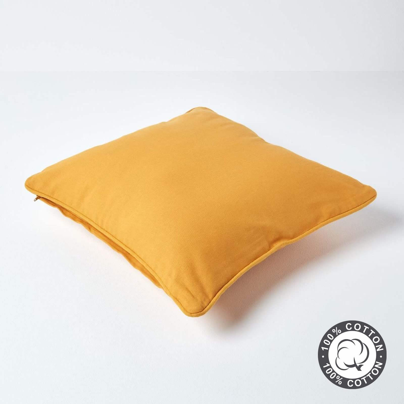 HOMESCAPES Copricuscino 60x60 cm in 100% Cotone – Fodera Decorativa con Cerniera Invisibile – Rosso – Lavabile in Lavatrice