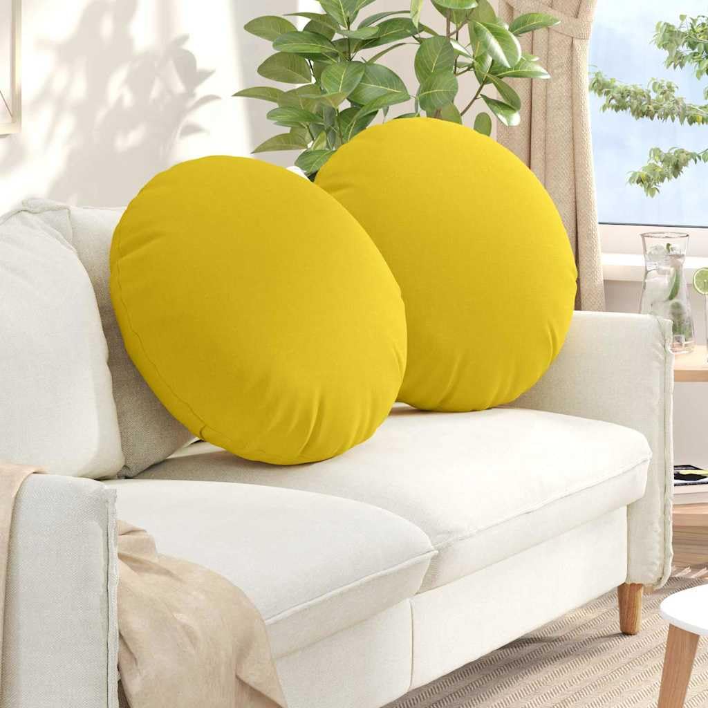 Juego de 2 cojines de suelo, 80 x 80 x 29 cm, color amarillo claro