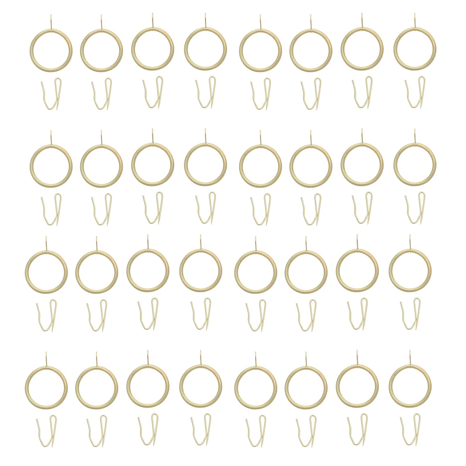 100 Juegos Anillos Metálicos para Cortinas de Ducha con Ganchos Resistentes de Dorados para Baño Accesorios Duraderos para Colgar Cortinas con Ojales Interno