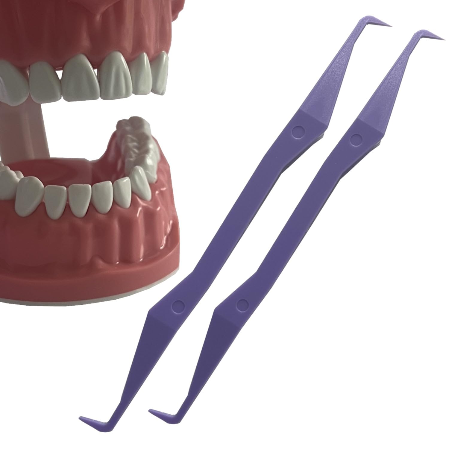 Keyfit Tools PerfectPick Gum Line Tooth Picks Flosser Dental Scraper (2 Pack) Reusable &amp; Double Sided ~Not Small Floss Picks ~ Non Matalic ABS ~Scrape Along Gum Line &amp; Between Teeth Remove Plaque