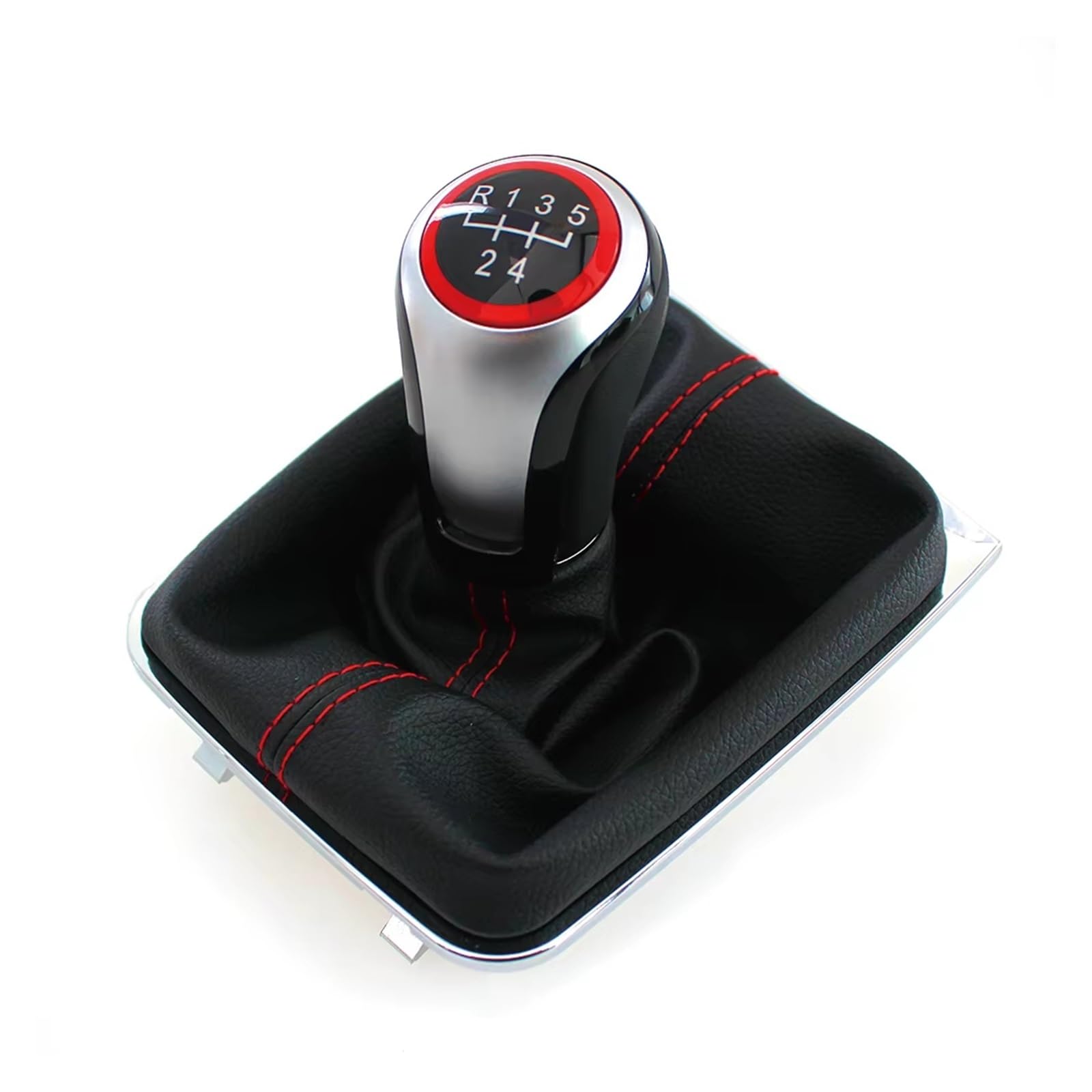GHQFROP Transmission Gear Shift Knob Gear Shift Knob for VW for Golf 7 MK7 for GTI for GTD 2013-2018 5/6 Speed MT Lever Change Stick with Gaiter Cover Car Gear Stick Knob(6 Speed Suit)