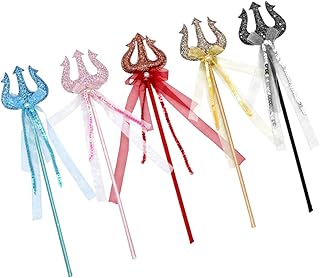 MERRYHAPY Decoração de Halloween 5 Pçs Varinhas de Bruxa Varinhas de Menina Varinhas de Festa Varinha de Fada Adereços de Desempenho Decorar Lantejoulas, Tecido Vestuário de Halloween Varinhas Decorativas de Fadas