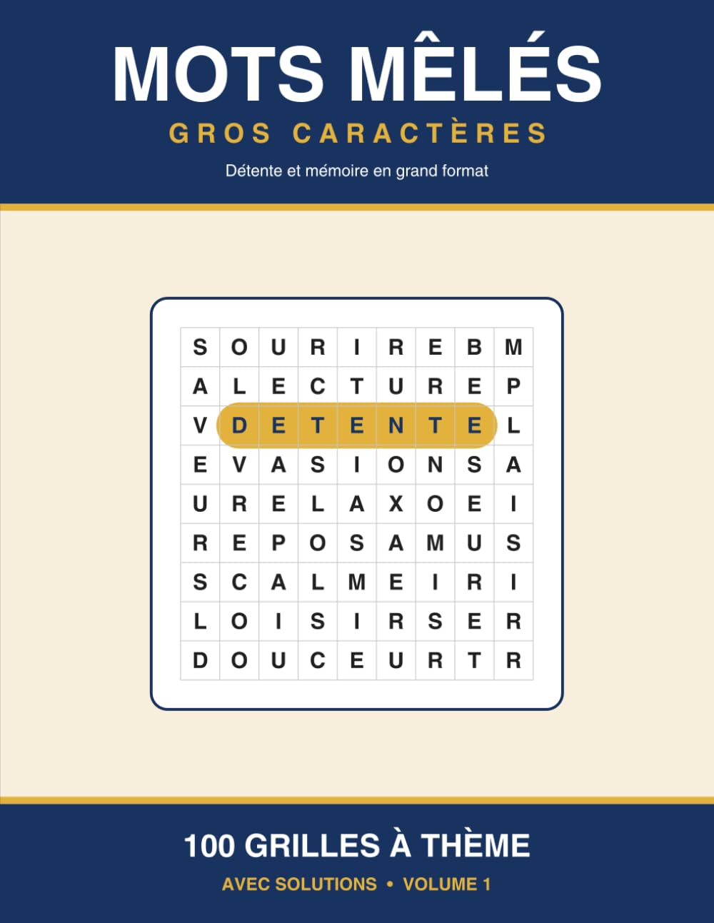 Mots Mêlés Gros Caractères: 100 grilles à thème avec solutions — Grand format confort de lecture