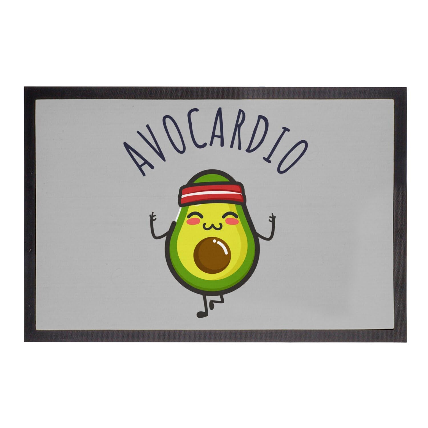 Paillasson gris humour sport avocat pour entrée de cuisine