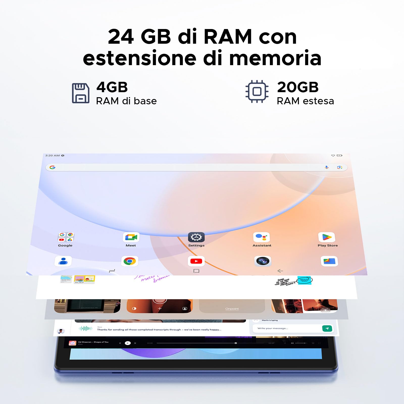 Tablet 10 Pollici Android 16, 16GB RAM 128GB ROM, 2TB TF, Gemini AI, 5060mAh, Widevine L1, RK3562, WiFi 6 Grigio