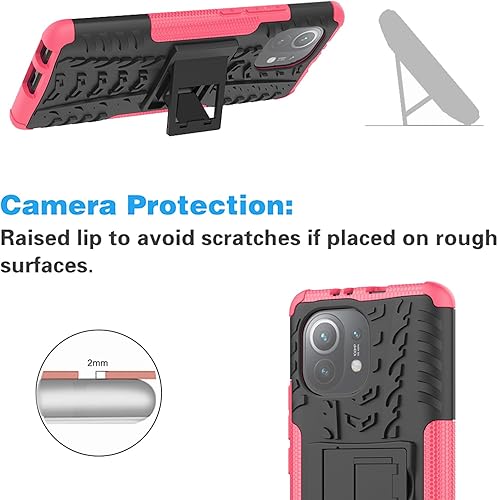 Miniatura 6 de Funda de teléfono para Xiaomi Mi 11 Lite 4G5G con protector de pantalla de vidrio templado y soporte Soporte Soporte Duro Resistente Híbrido