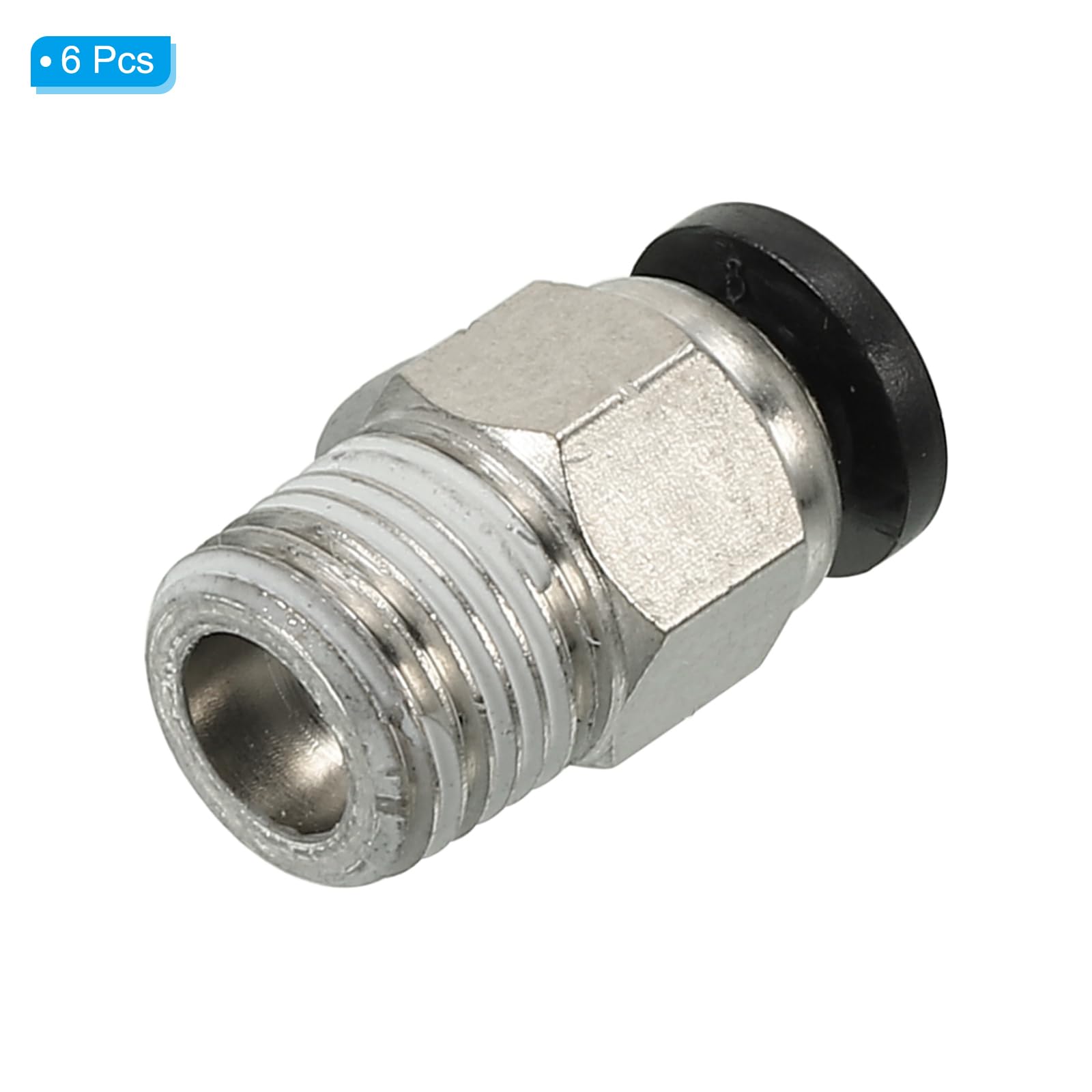 Raccordi Pneumatici Push To Connect 4mm X 1/8NPT - 4 Pezzi, Ottone Nichelato - Foto 6