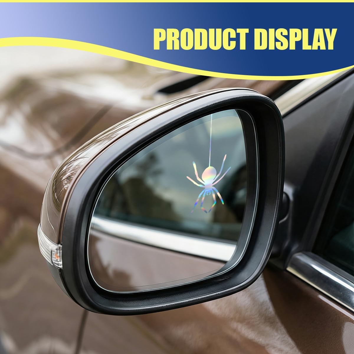 2PCS Spider Car Rearview Mirror Decal Stickers, 2 Inches Waterproof Vinyl Funny Car Window Bumper Sticker, Universal Cute Vehicle Decoration Accessories for Cars, Trucks(Colorful) image 4