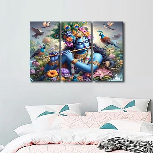 Miniatura 4 de Arte de pared con temática de Dios indio para la casa, arte de pared vintage para sala de estar, arte de pared de religión india, arte de pared de 3