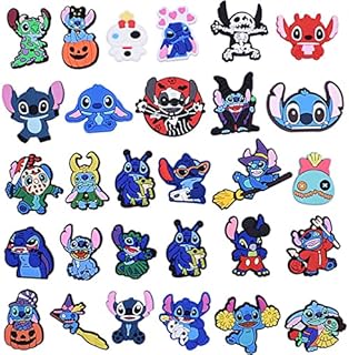 Shoe Charms for Clog - simyron Lilo Stitch Cute Shoe Charms Shoes Decorations Wristband & Holes Lilo Stitch Charms Universal for Women Boys Girls Kids Teens and Party Birthday Gift 28 pcs